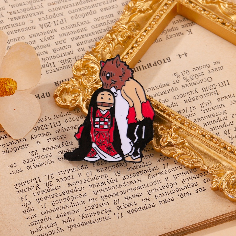 Huy hiệu cài áo MISS ZOE thiết kế nhân vật anime Hashibira Inosuke đáng yêu