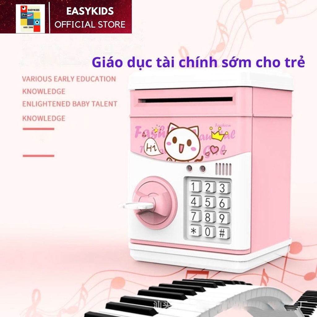 Két sắt trẻ em, két sắt mini điện tử thông minh cho bé - giáo dục tài chính sớm tiết kiệm tiền