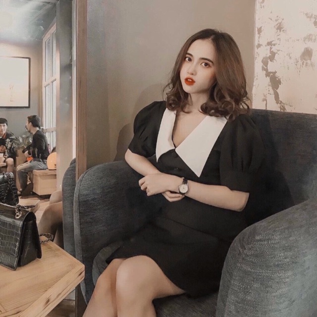 Đầm bigsize cổ sen