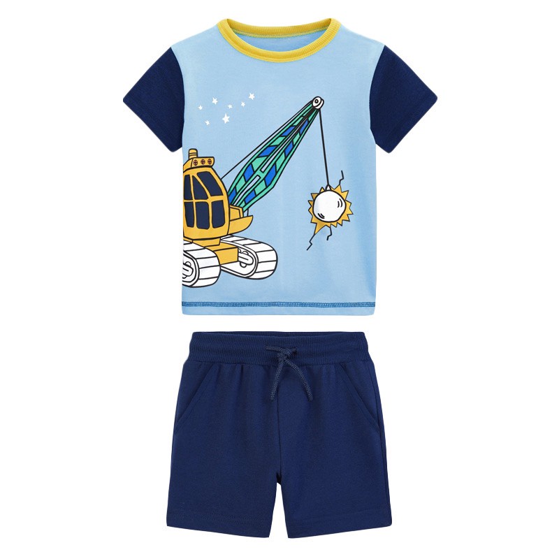 Bộ Little Maven xanh cần cẩu cho bé trai 2-7y (LM2Y0108) - Jumping Beans Official Store