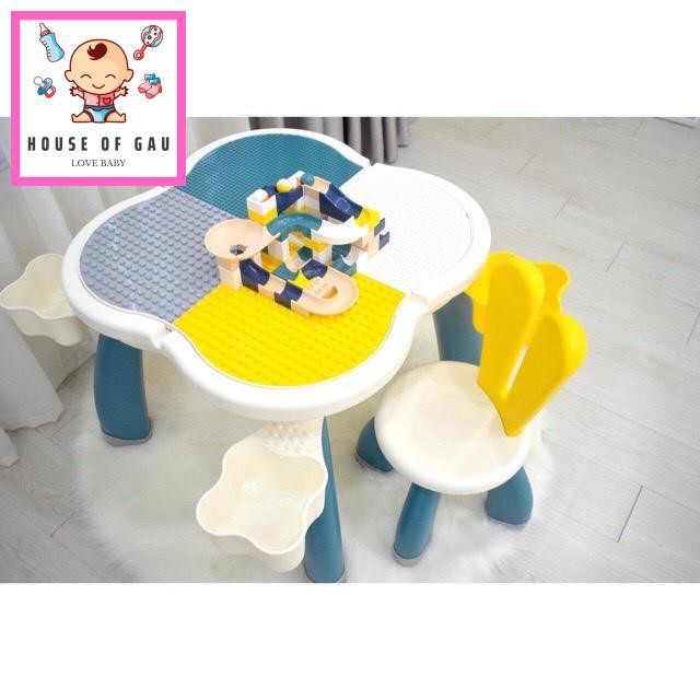 BỘ BÀN GHẾ ĐA NĂNG LEGO 6 TRONG 1 Vừa học vừa chơi- Tặng bộ Lego 85 chi tiết