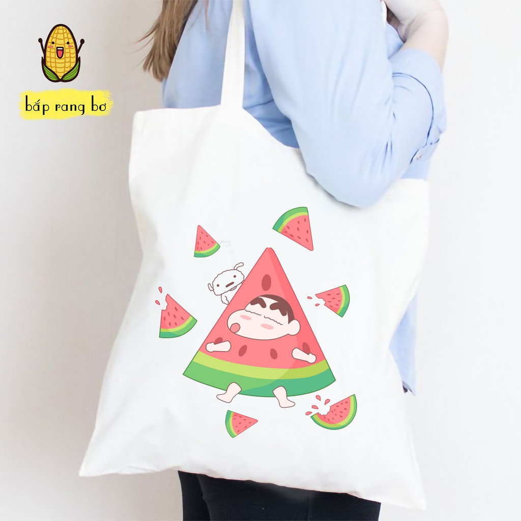 TÚI TOTE SHIN CẬU BÉ BÚT CHÌ - VẢI DỆT CANVAS