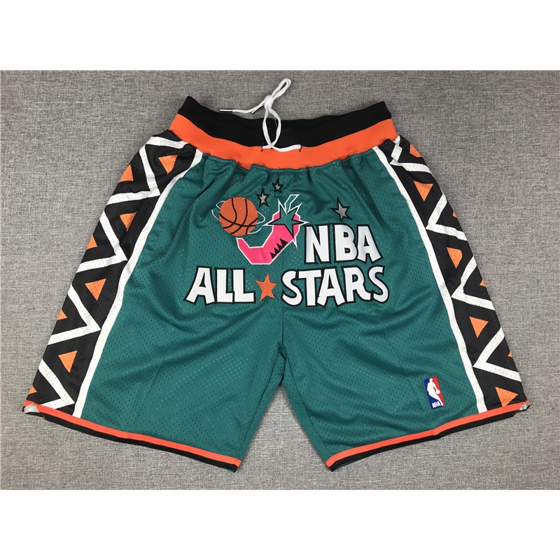 Zoumin Nba 96 Quần Short Thể Thao Đi Biển Dây Rút Nhanh Khô Có Túi Màu Xanh Lá Ngôi Sao Mùa Xuân Kỹ Thuật Số