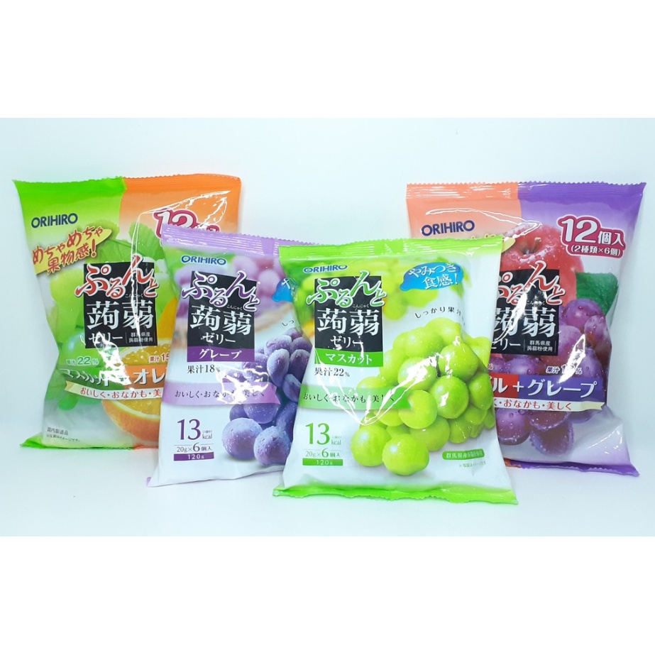 (DATE 2023) Thạch trái cây ORIHIRO đủ vị cho bé Nhật Bản 120 gr