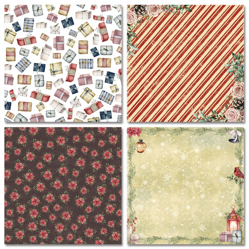 Set 24 Giấy Phông Nền 6x6 Inch Trang Trí Giáng Sinh