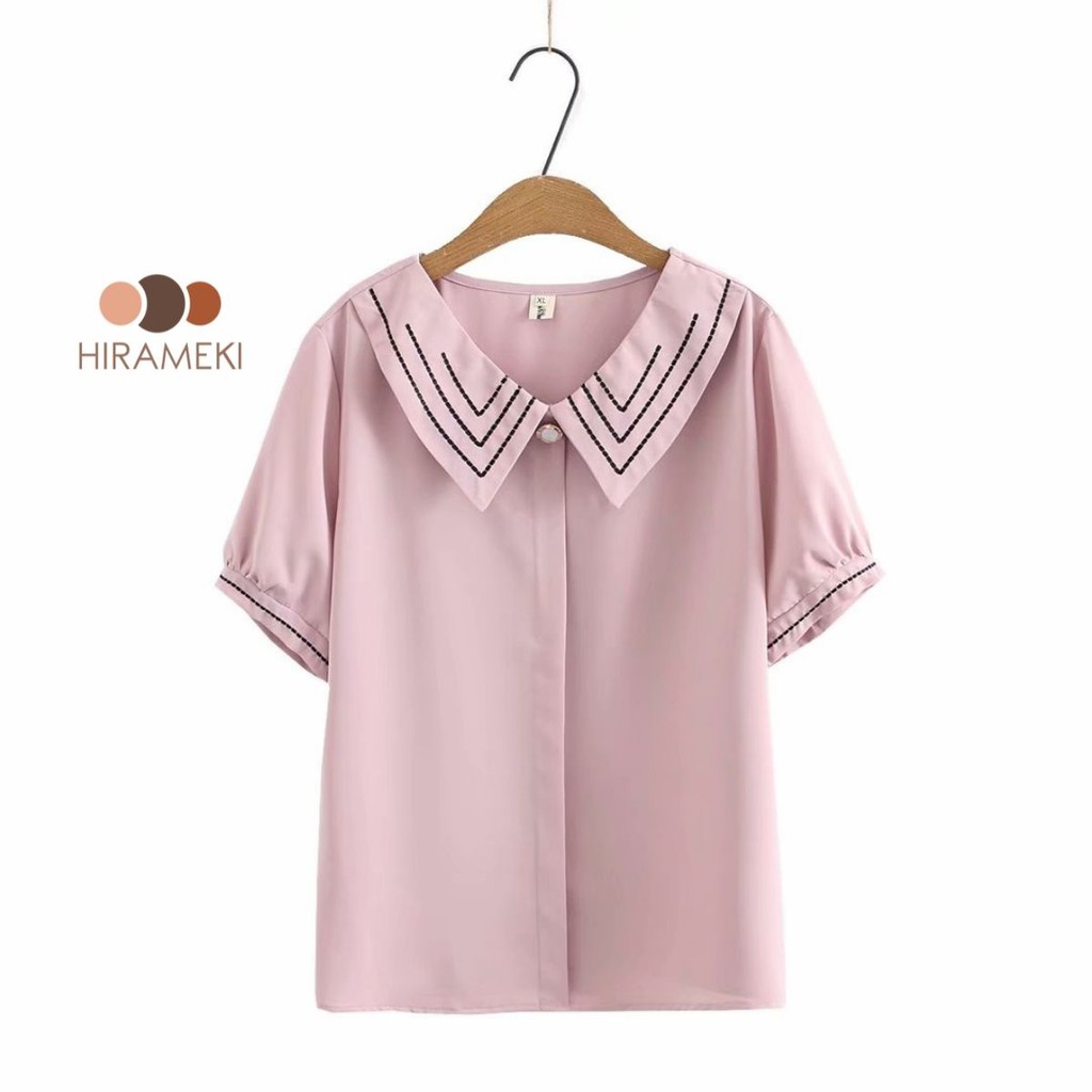 ÁO SƠ MI KIỂU CÔNG SỞ PHONG CÁCH HÀN QUỐC THÊU CỔ ÁO - A133