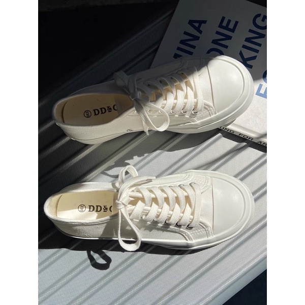 [Ảnh Thật] Giày Thể Thao Sneaker Nữ Vải Độn Đế 3.5cm BE 2 Màu Siêu Hot | WebRaoVat - webraovat.net.vn