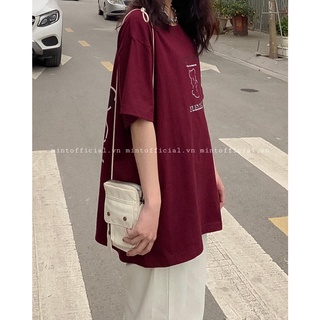 Áo phông gấu clever đỏ thẫm