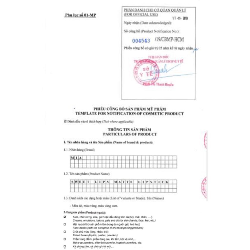 Son Lì Không Chì Mia Lipstick 8 Màu Cực Chất | Thế Giới Skin Care