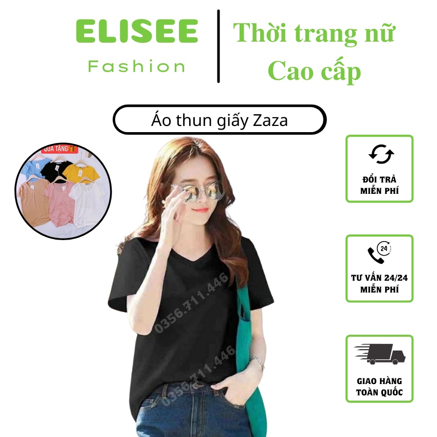 Áo thun giấy zaza 💥 SIÊU XINH 💥 áo cộc tay nữ chất liệu nhẹ, mềm mại, thoáng mát