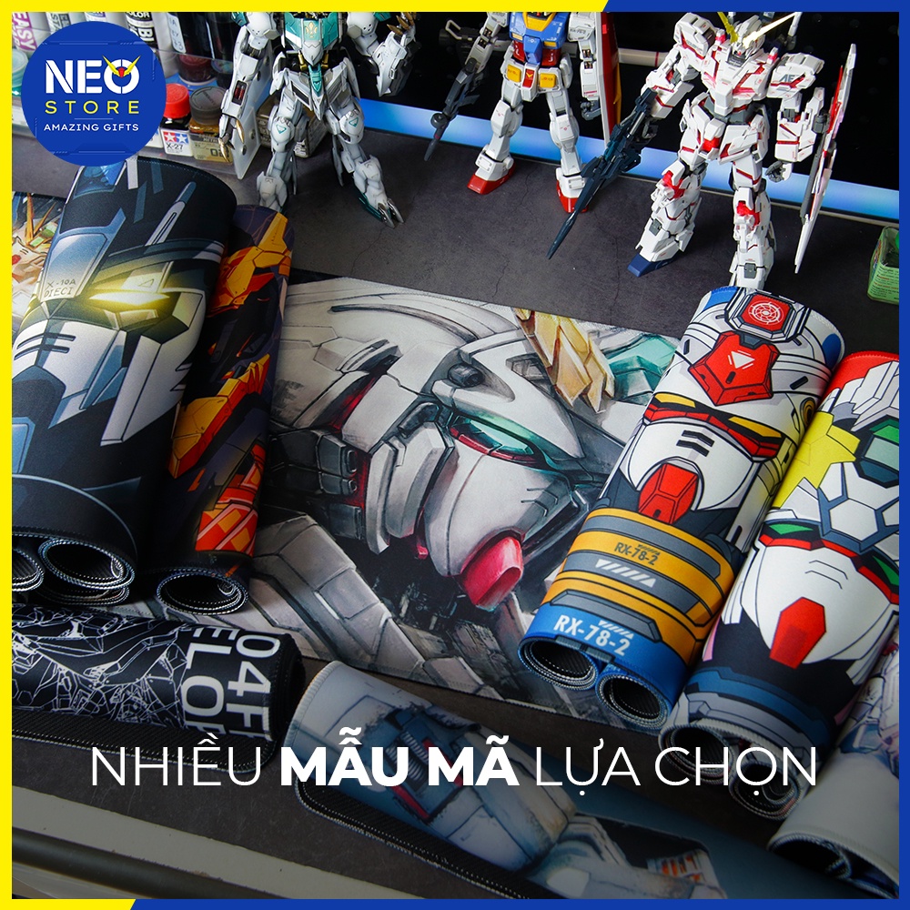 Tấm lót chuột và Bàn phím chơi game cỡ lớn hình Gundam Cụ Rx-78-2, Unicorn, Banshee, Wing - NEO Store