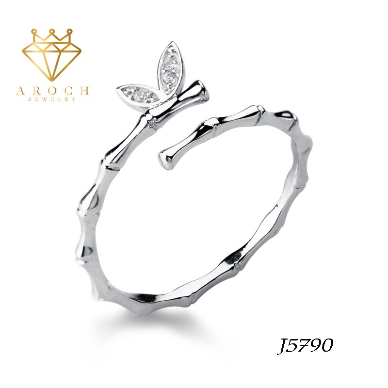 Nhẫn nữ hở freesize,hợp với mọi kích cỡ ngón tay,bạc Ý s925 cánh bướm khí chất nhỏ tươi J5790- AROCH Jewelry