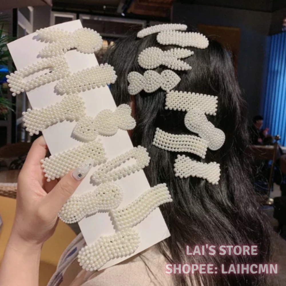 Kẹp Tóc Mái Ngọc Trai Cặp Bấm Mái Nữ Đẹp Vintage Hàn Quốc Cute Dễ Thương Xinh Xắn Hot Trend 2022 - LAI'S STORE