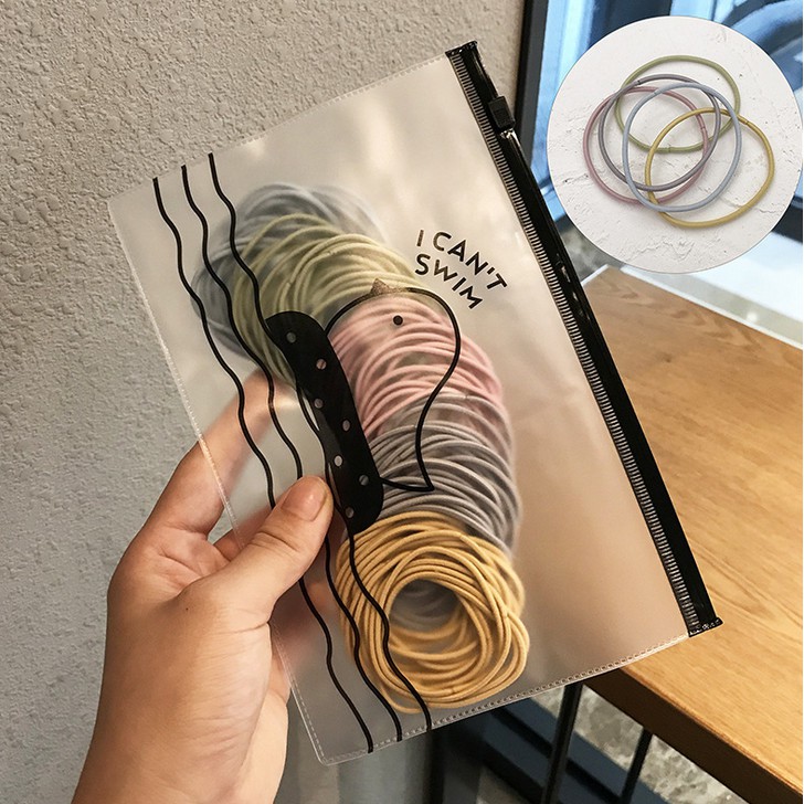 Set 100 dây buộc tóc co giãn 4.5cm cho nữ