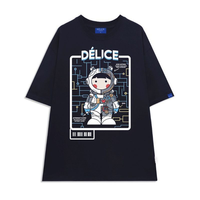 Áo thun%Cotton Full size% ảnh thật Délice phi hành gia