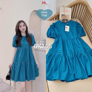 VÁY SUÔNG NỮ XANH BABYDOLL TẦNG CỰC HOT DK145