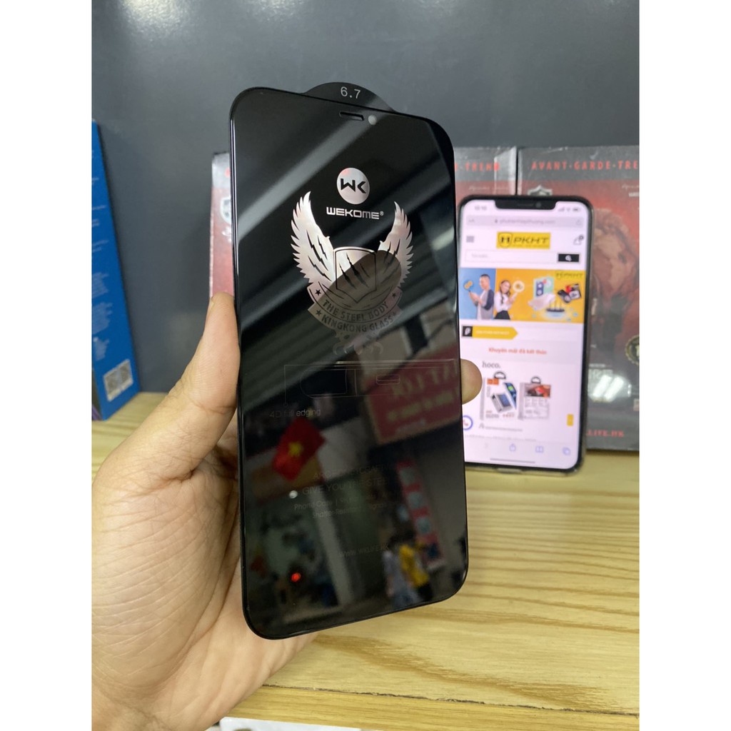 [ hot sale ] Kính Cường lực 4D Kingkong Chống nhìn trộm Iphone 7p /X /XR/ Xmax / 11 / 11 Pro / 11 Pro Max / 12 / 12 Pro