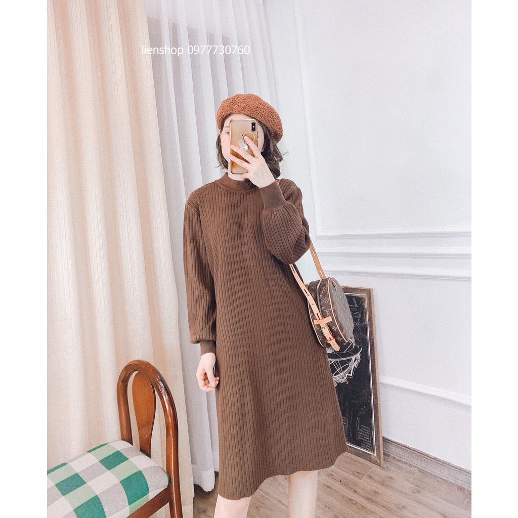 Váy Len Nữ xuông Tay Bồng Bo Chun (ảnh thật) | BigBuy360 - bigbuy360.vn