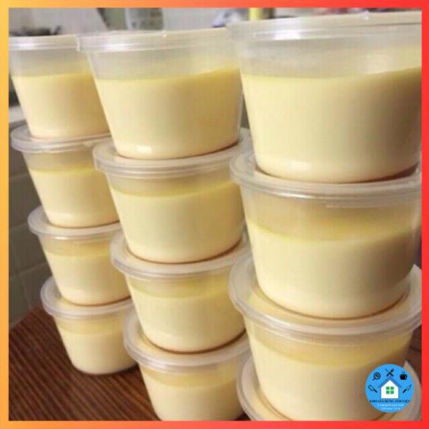 50 hộp  nhựa làm caramen, sữa chua, bánh flan, rau câu có nắp đậy size lớn và nhỏ loại 1 dày dặn