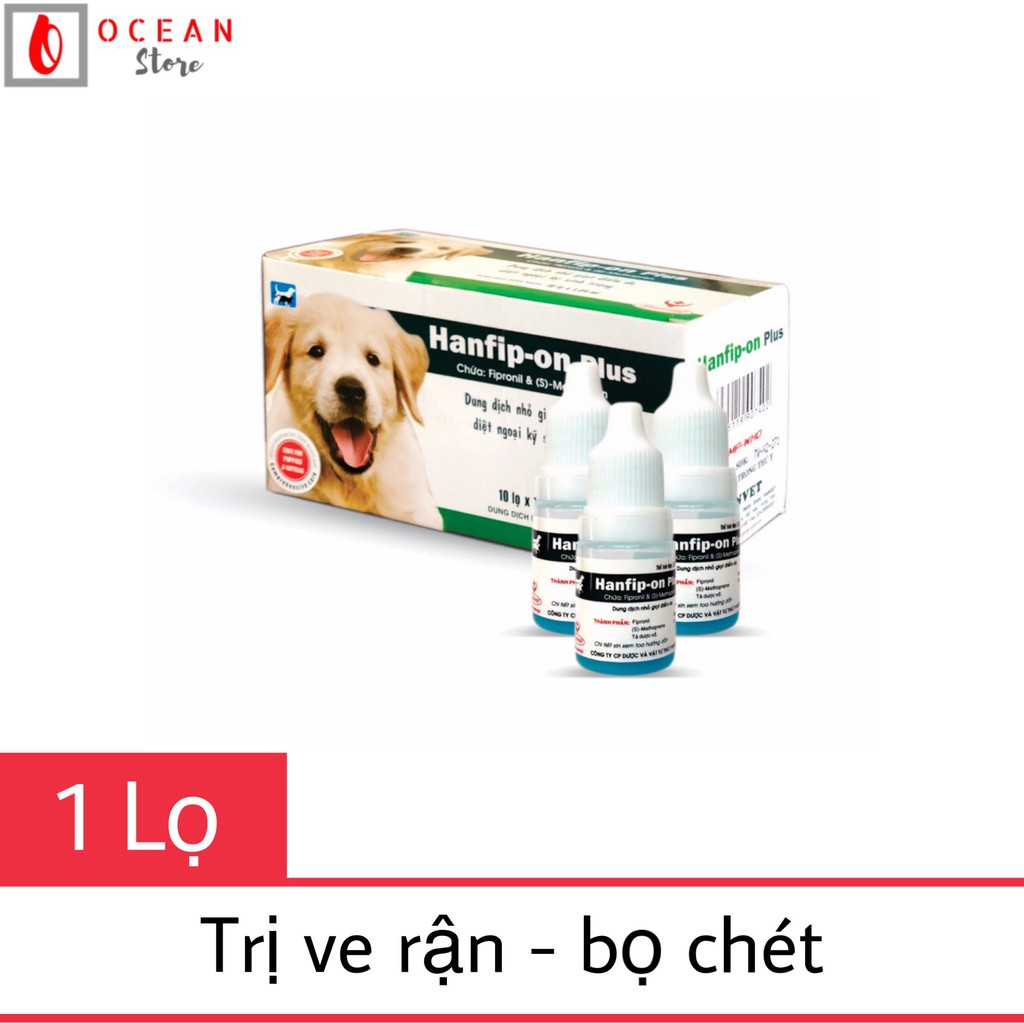 Thuốc nhỏ sống lưng trị ve, bọ chét cho chó - Hanfip-on Plus