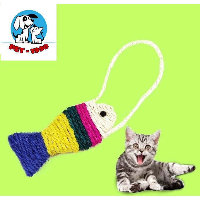 Đồ Chơi Cào Móng Cho Mèo - Bàn Cào Móng Hình Cá Tết Dây Thừng Cute Cho Mèo