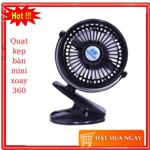 Quạt kẹp bàn mini xoay 360 độ