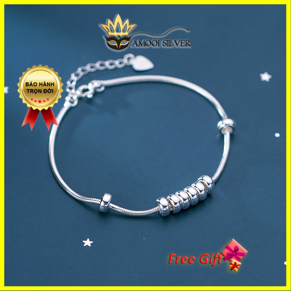 Lắc tay bạc S925 8 viên bi bạc - Amooi Silver AT105