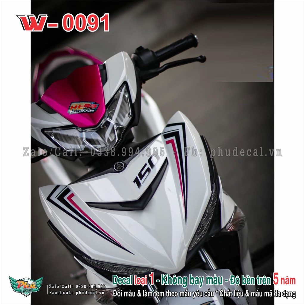 Tem rời Exciter 150 Trắng hồng chỉ 2022 (15)