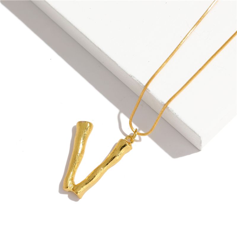 Vòng Cổ Choker Bằng Hợp Kim Mặt Chữ Cái Và Cây Tre Thời Trang Cho Nữ