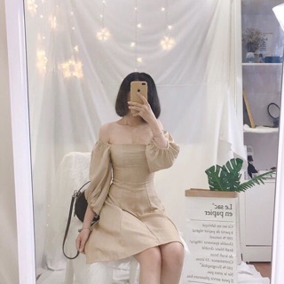 🎉Đầm Cổ Vuông Tay Phồng