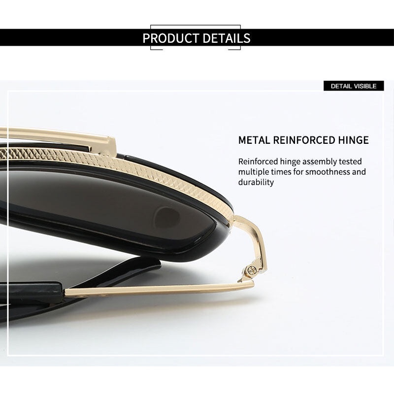 Kính Mát Gọng Kim Loại Tròng HD Thiết Kế Đơn Giản Thời Trang