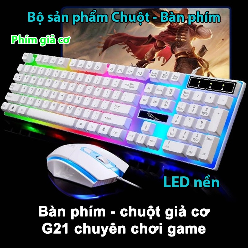 Bộ chuột bàn phím có dây Latope chuột bàn phím giả cơ văn phòng Led RGB G21