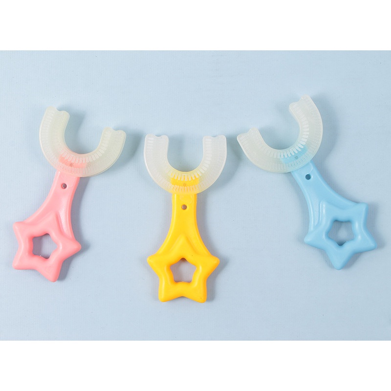 [Hàng mới về] Bàn chải đánh răng hình chữ U bằng silicone cho bé