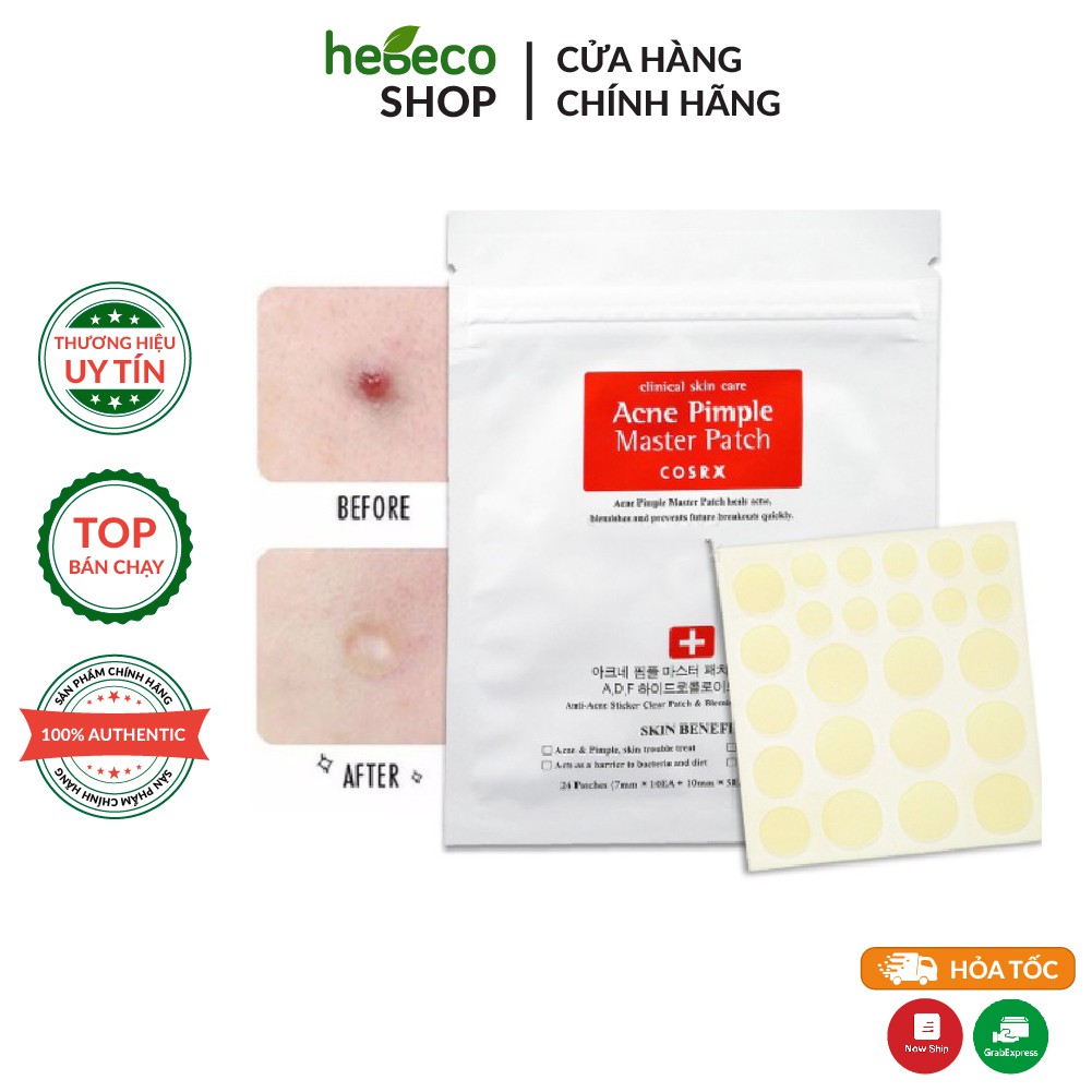 Miếng Dán Mụn Chống Bội Nhiễm và Xẹp Mụn Cosrx Acne Pimple Master Patch - Hàn Quốc Chính Hãng