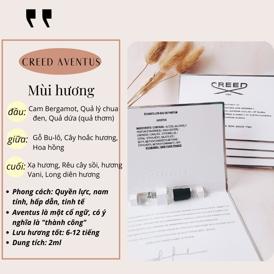 Vial nước hoa Creed Aventus EDP 2ml