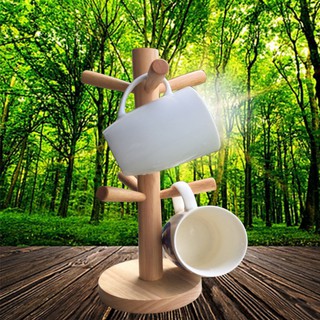 [FREESHIP] GIÁ TREO CỐC ÚP LY BẰNG GỖ 6 MÓC, GIÁ TREO LY