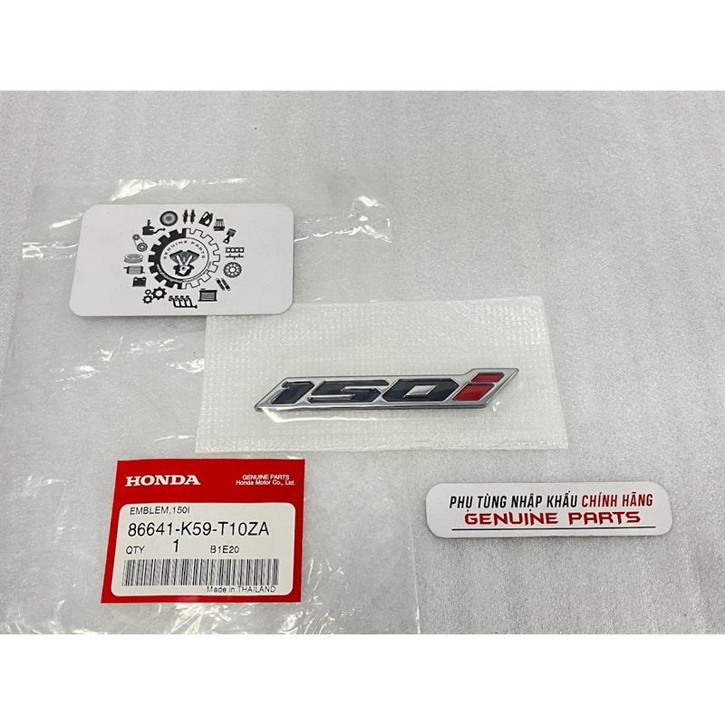Tem chữ nổi CLICK, Tem chữ 150i chính hãng Honda Thailand, Logo Click 150i 86831-K59-T10ZA / 86641-K59-T10ZA
