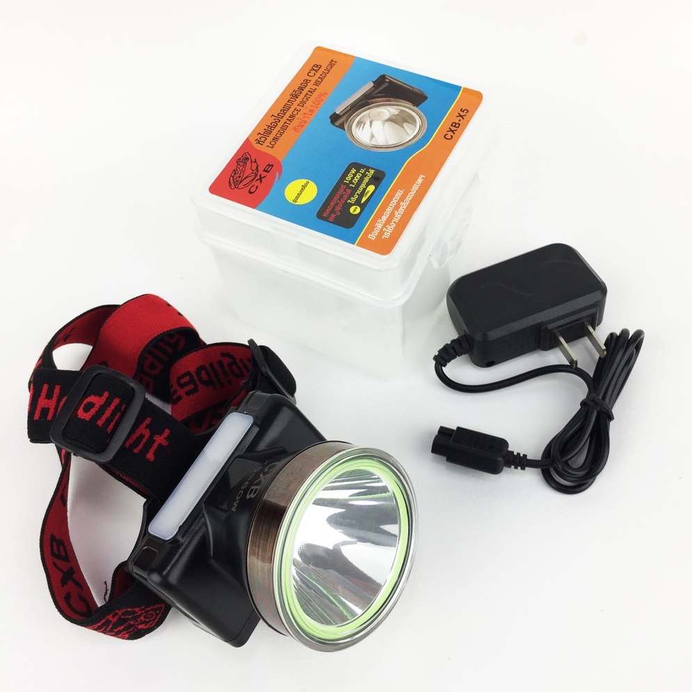 Đèn pin đội đầu X5 led siêu sáng chống nước Ánh sáng vàng hoặc Ánh sáng trắng có màn hình LCD