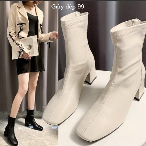 Giày bốt nữ Ulzang hàng quảng châu chất liệu da loại 1 mềm cao cấp (Bốt) mẫu hot trend