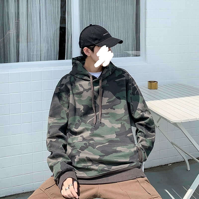 Áo hoodie IELGY họa tiết quân đội phong cách Harajuku cổ điển thời trang cho nam