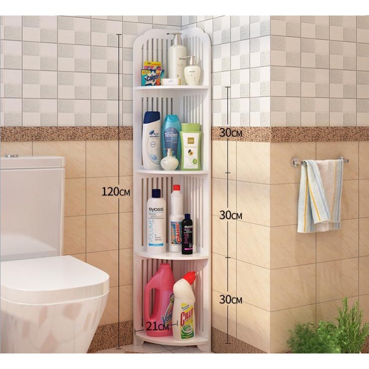 Kệ Góc 4 Tầng Gỗ PVC Tiện Lợi Cao 120cm -  IG122