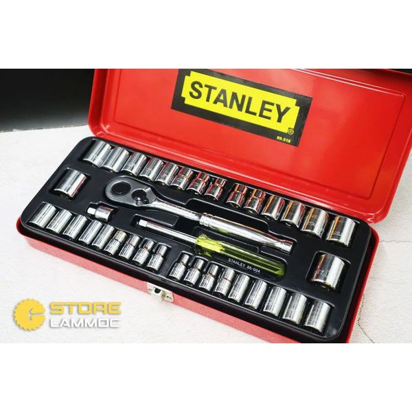 1/4 và 3/8" Bộ tuýp 37 chi tiết Stanley 89-518