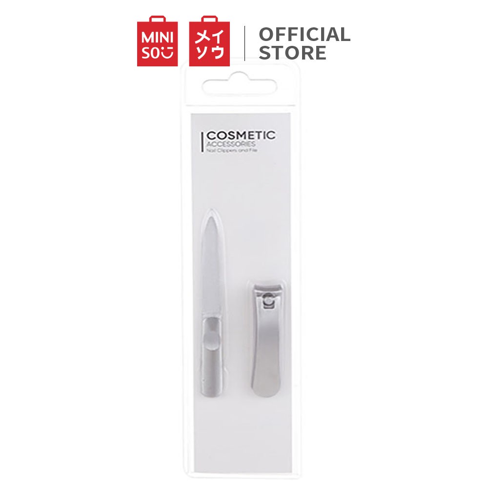 Bộ cắt móng tay 2 món không gỉ Miniso (Bạc)