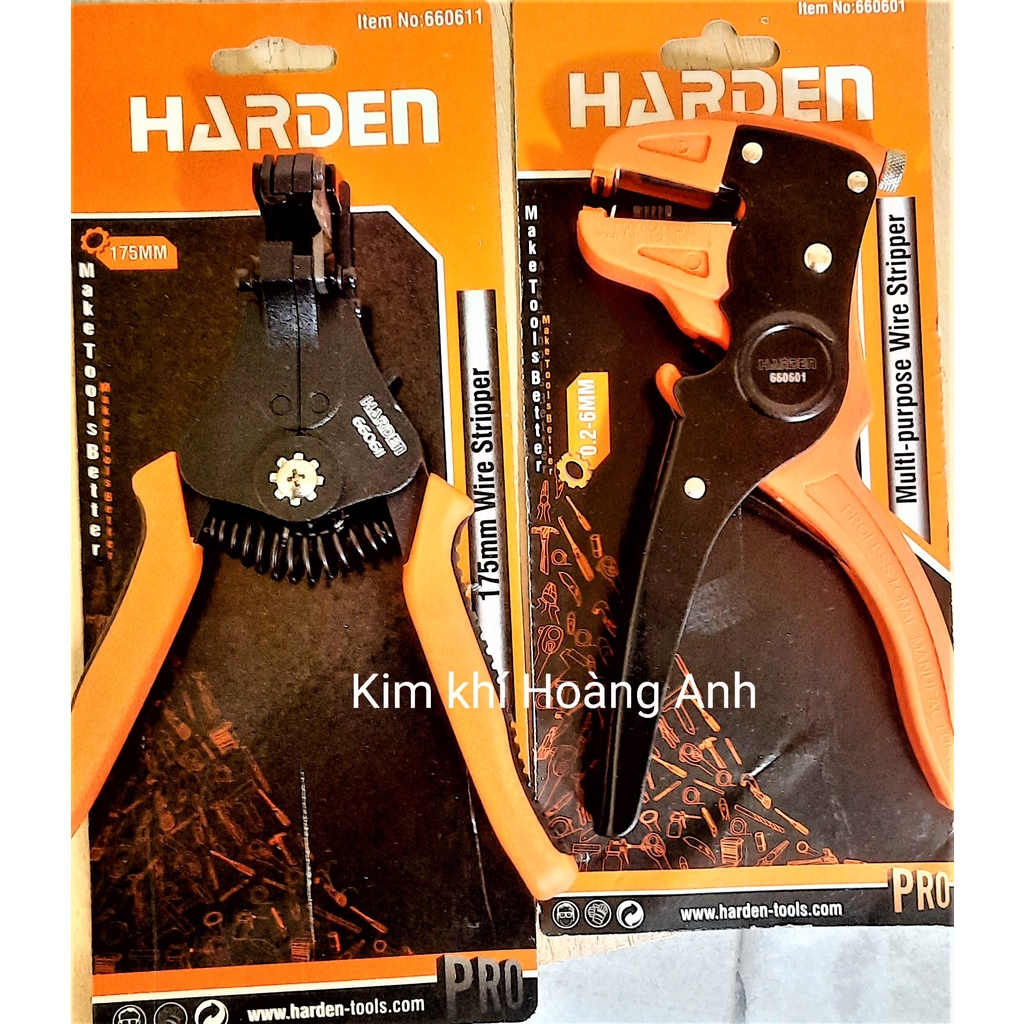 Kìm tuốt, tách, cắt dây đa năng 0,2 - 3,2mm, kìm tuốt đầu dây Harden