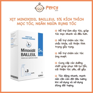 Xịt Minoxidil Bailleul 5% Kích Thích Mọc Tóc, Ngăn Ngừa Rụng Tóc