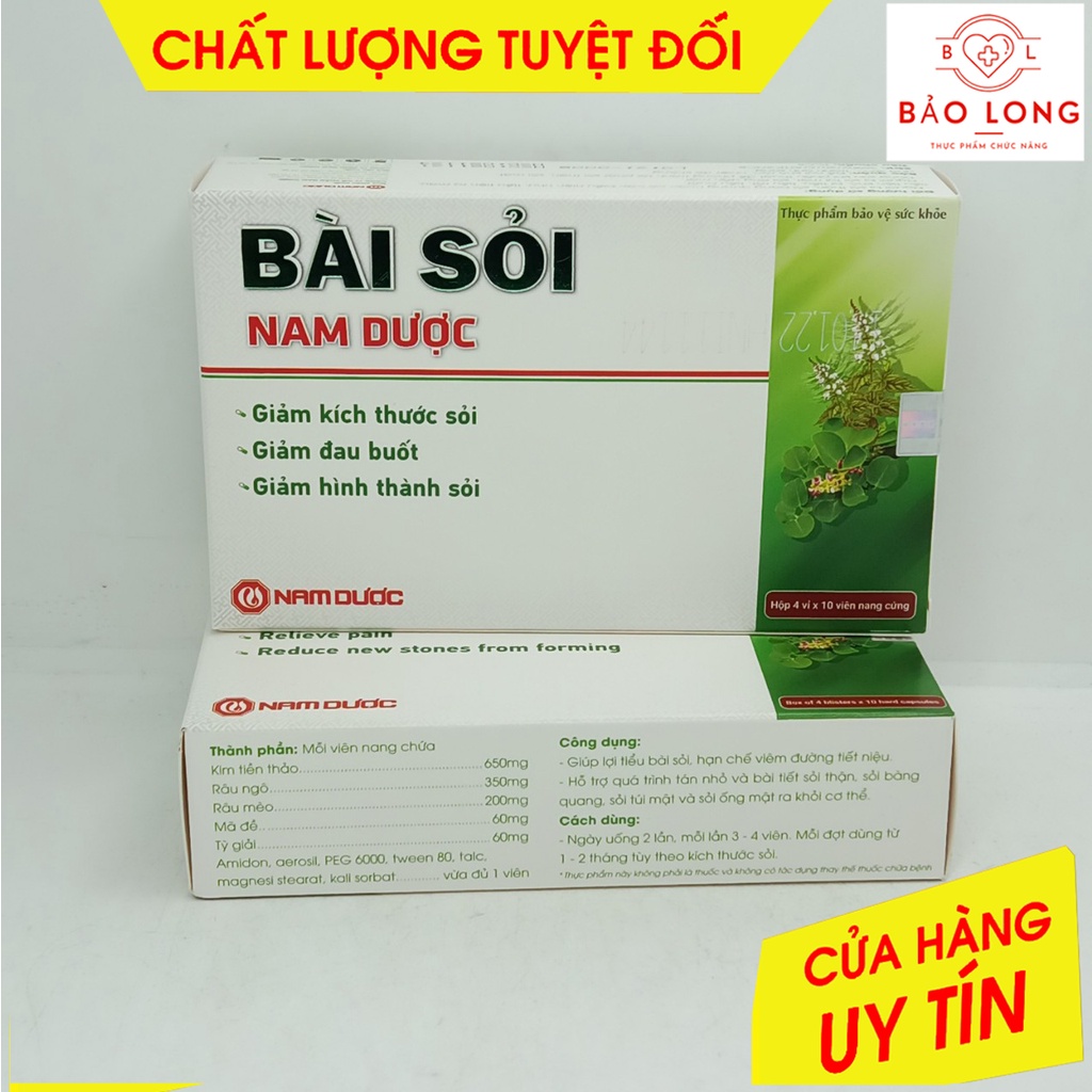 Bài sỏi Nam Dược - Sỏi thận, sỏi mật hộp 40 viên
