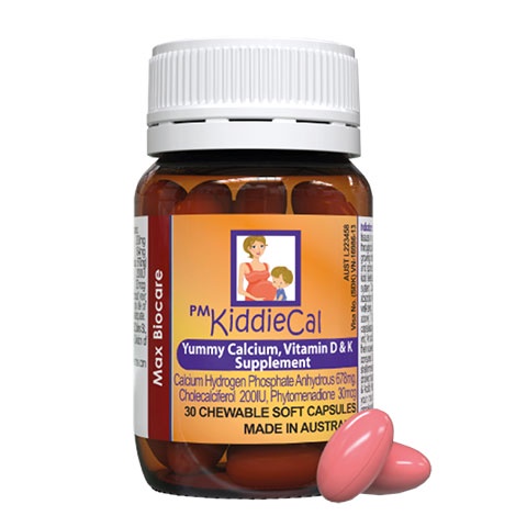 ✔Kiddiecal Viên Nhai Bổ Sung Canxi, Vitamin D (Lọ 30 Viên)