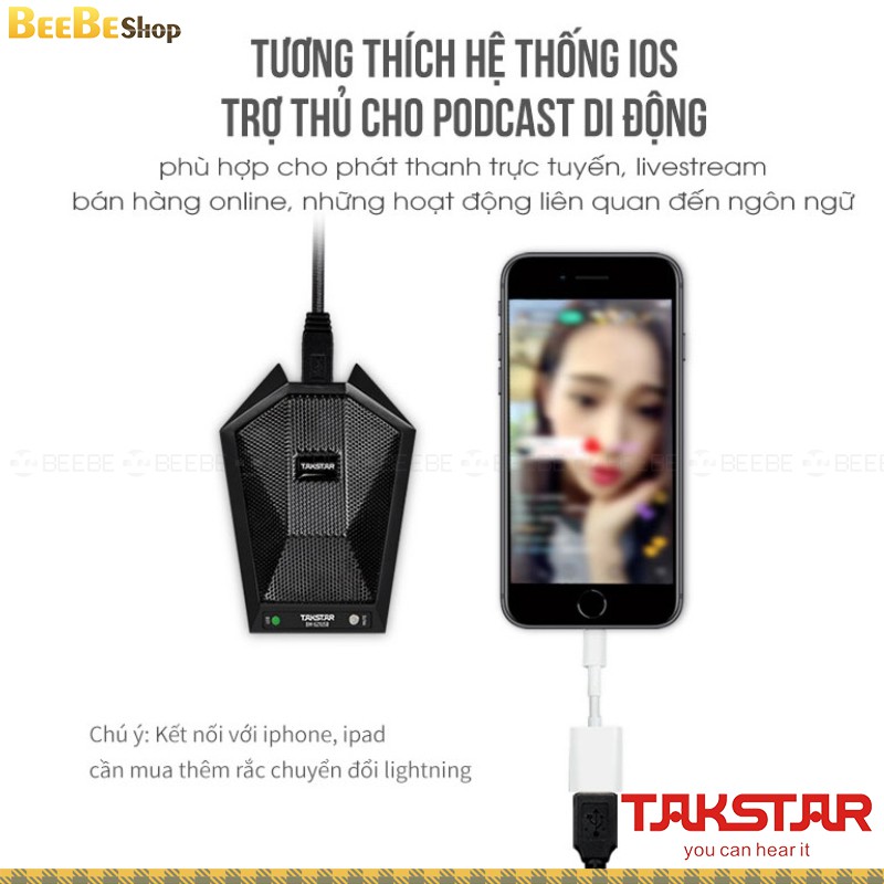 Takstar BM 621USB - Micro Đa Hướng, Họp Trực Tuyến, Cổng USB