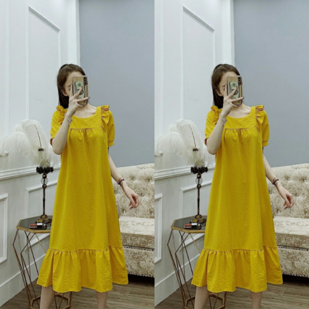 Đầm bầu công sở BCE510 chất thô đũi