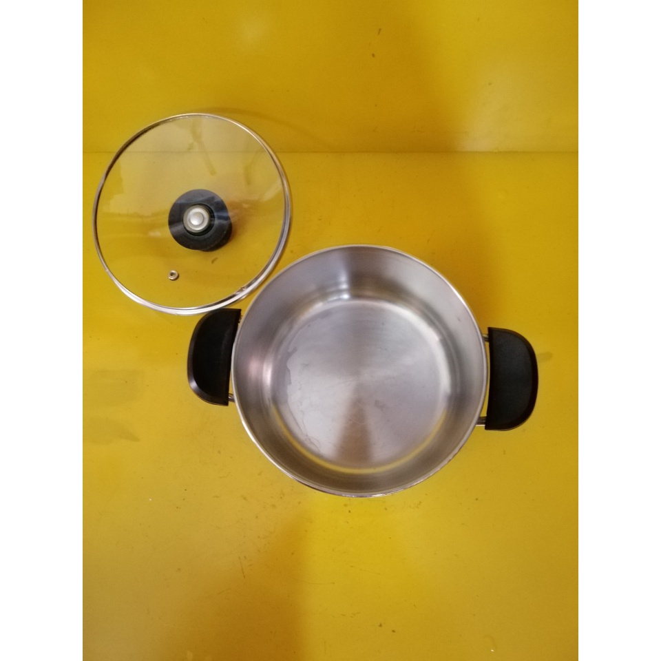 Nồi inox nội địa Nhật, size 18cm, cao 10cm (mã 655KT), Không dùng từ